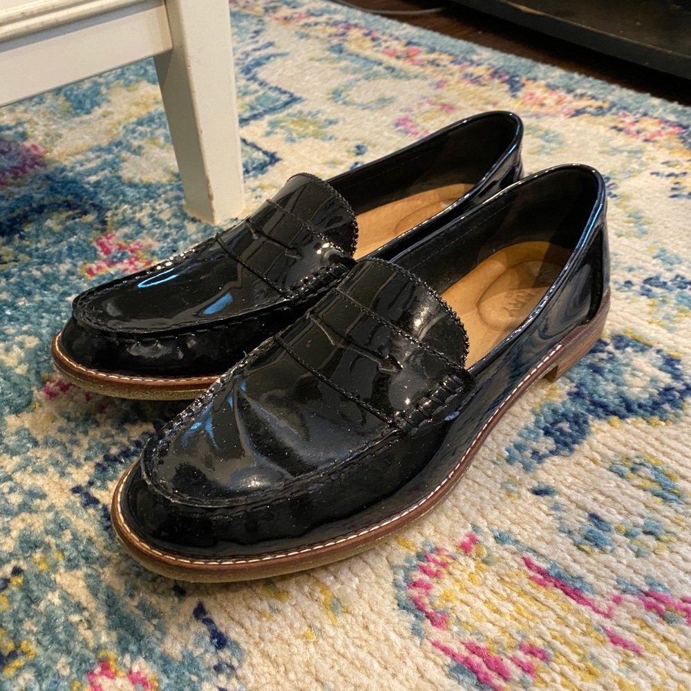 Sperry Black Patent Leather Loafers